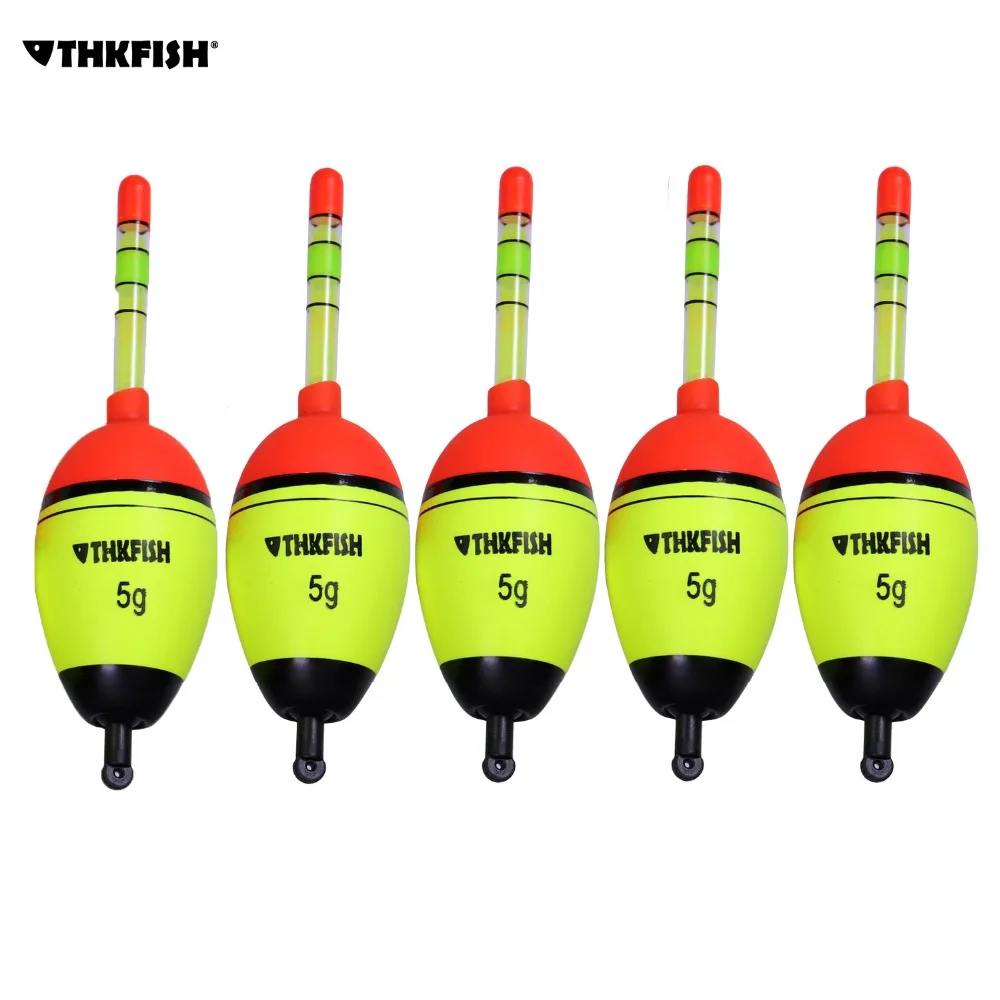 5 Pcs/Set 5g EVA Foam Fishing Floats+10Pcs Glow Sticks,Night Fishing