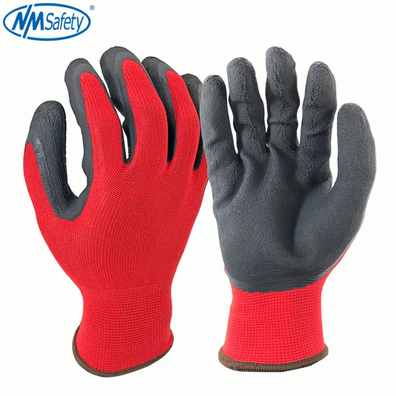 NMSafety Factory direct work gloves foam latex material safety protection gloves 12 pairs/lot European standard