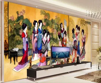 

3d wallpaper custom photo mural Chinese Classical lady figure twelve women living room home decor 3d wall murals wallpaper