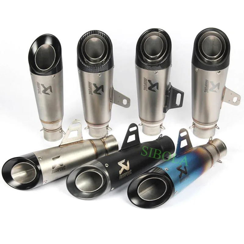 

51mm 60mm Universal Motorcycle Exhaust Akrapovic Muffler Carbon Fiber Steel Pipe escape moto For Yamaha Honda R1 R3 R6 Nmax