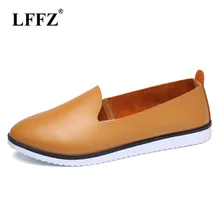 Lzzf/; женские туфли-оксфорды из натуральной кожи на плоской подошве; Новинка; сезон весна; повседневные Модные женские лоферы без застежки с круглым носком; Tenis