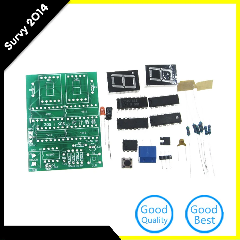 

30-60s Counter Timer DIY Kits Electronic Technique Practical Training Suite DC5V