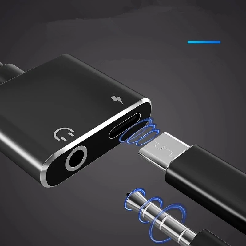 USB-C папа до 3,5 мм и USB-C женский 1 вход 2 выхода аудио сплиттер Джек адаптер для iPhone наушников аудио Зарядка конвертер