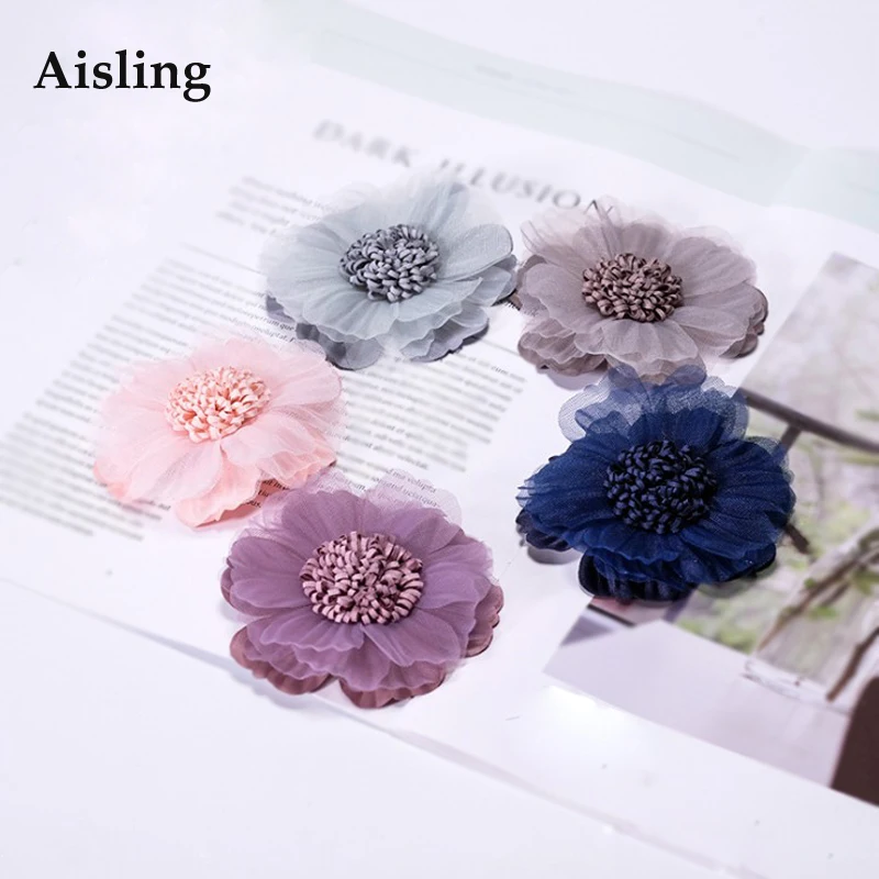 

20PCS/Lot Elegant Fashion Double Petal Flower Patches DIY Wedding Accessories Lace Decoration Clothing Applique D691