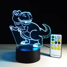 Novelty Touch Switch Desk Light Night Light Colorful USB LED Table acrylic Lamp 3D Illusion Dinosaur For Home Decor