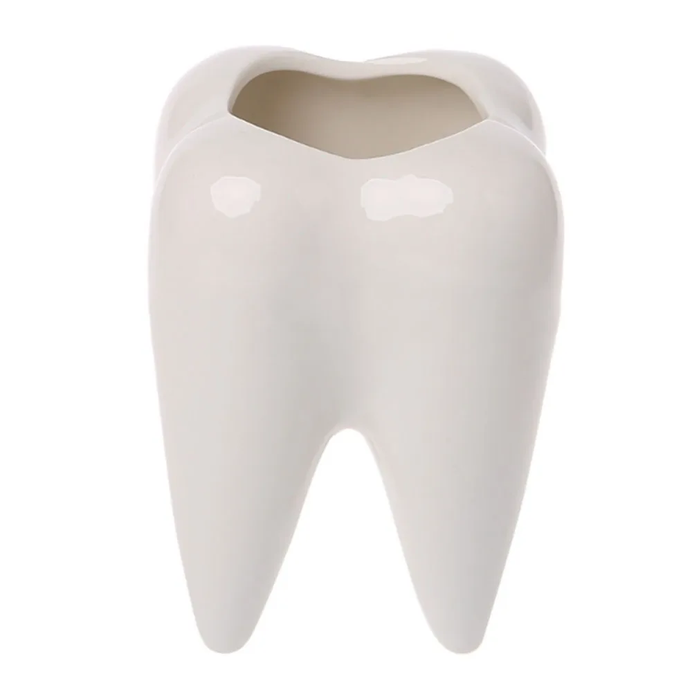 

1PC Tooth Shape Creative White Ceramic Succulent Plants Flower Pot Modern Design Planter Teeth Model Mini Desktop Pot Gifts