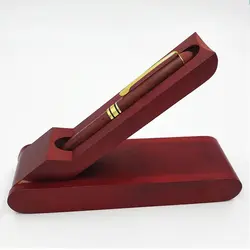 Роскошные ручной работы красный деревянная авторучка Медь наконечник для письма насос ручка, подпись набор ручек для бизнес и в качестве