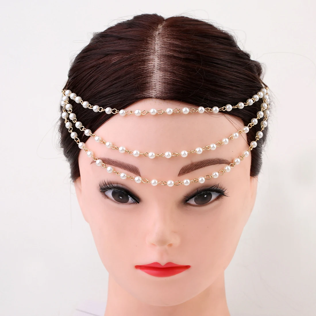 Multilayer Fringed Pearl Tassels Pearls Chain Hairband Hairpins Barrettes Dish Hair Clips Band Accessories For Women Girl Lady