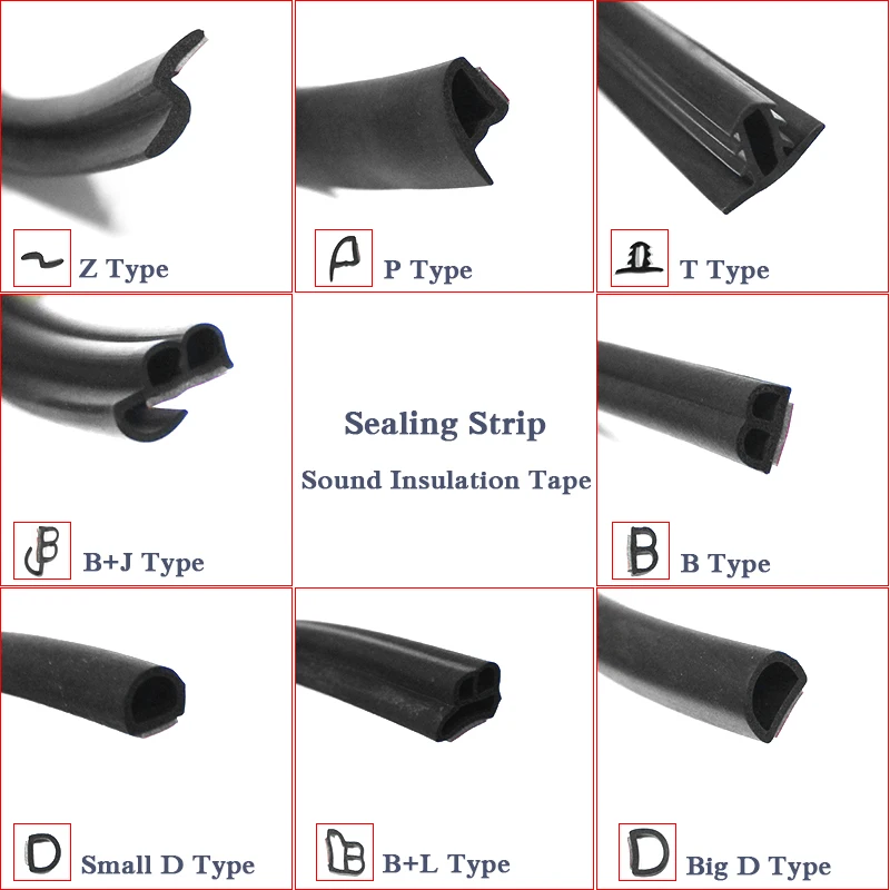 

3M Car Door Seal Strips B Big D Z P T L J TYPE Trunk Soundproofing Waterproof Sealing Sticker Universal Automobiles Accessories