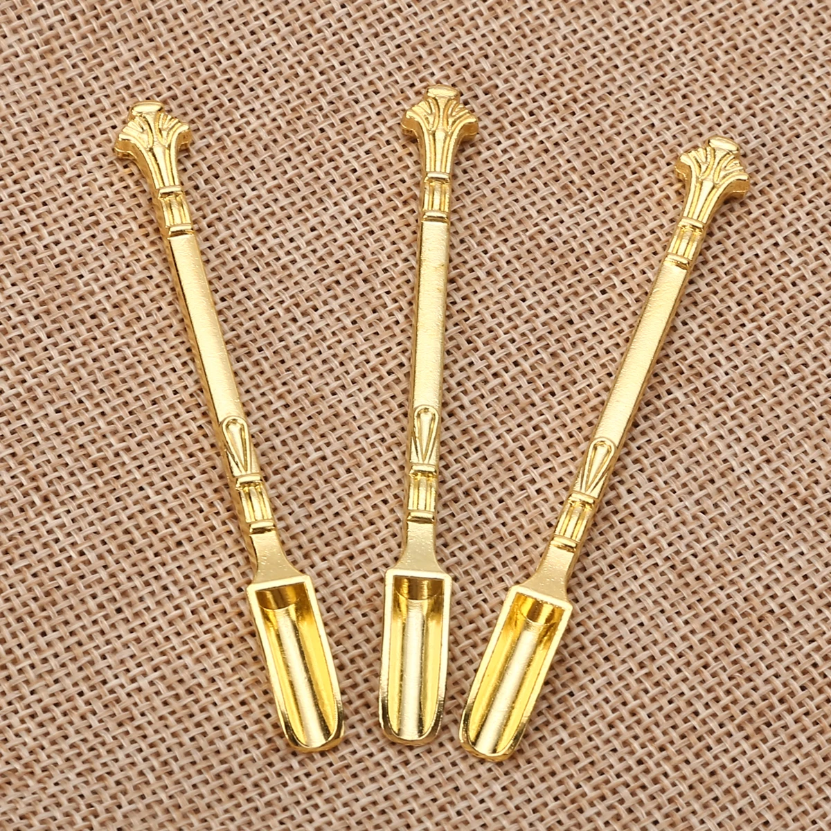 3pcs/set 8cm Aluminum Gold Snuff Spoon Sniffer Snorter Bullet Sniffer Bottle For Smoking Accessories