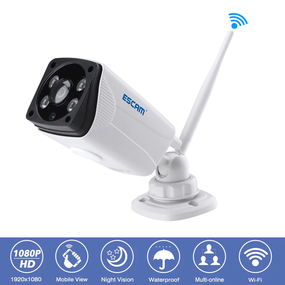 

Escam QP02 Outdoor IP66 Waterproof HD-1080P Surveillance Wireless IP Camera VR 180 degree panoramic fisheye Bullet Wifi Camera