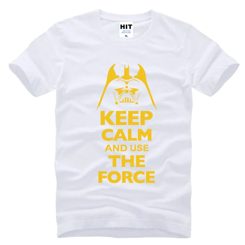 Keep Calm and use The Force, принт из фильма «Звездные войны», футболка, Мужская футболка, мужская мода, хлопковая футболка, футболка, Homme - Цвет: BAY HUAT