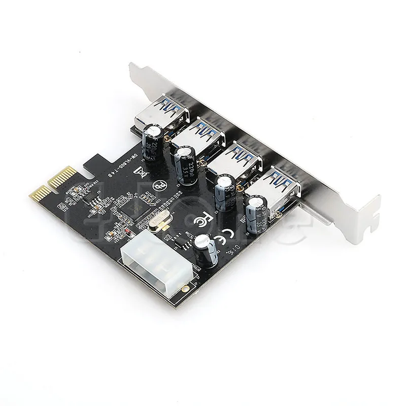4 Port PCI-E to USB 3.0 HUB PCI Express Expansion Card Adapter 5 Gbps Speed For Desktop Computer Components Brand New