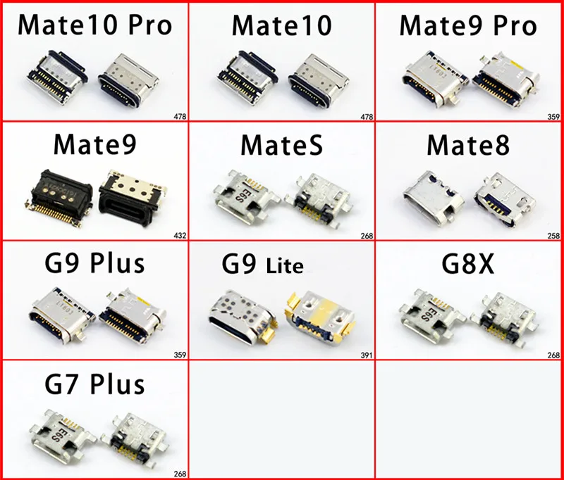 

Micro Jack USB Port Dock Socket Connector for Huawei Mate S 7 8 9 10 Pro G9 G7 Plus Lite G8X