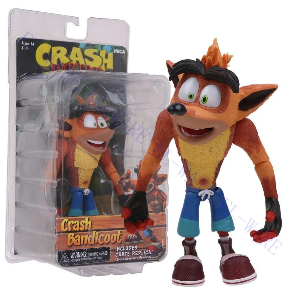 

6 Inches NECA Crash Bandicoot with Crate Replica 6" PVC Action Figure Model Collection Toy For Kids Gift With Original Box