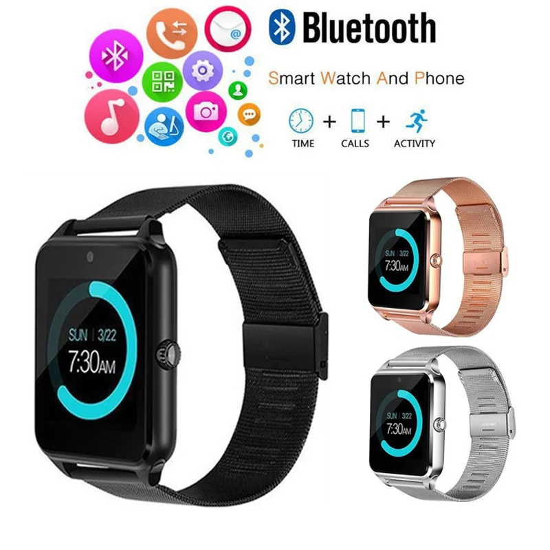 

Z60 Smart Watch for Men Fitness Bracelet IP67 Waterproof with SIM Card Slot Women Smartwatch Clock for Apple iOS Android Phone