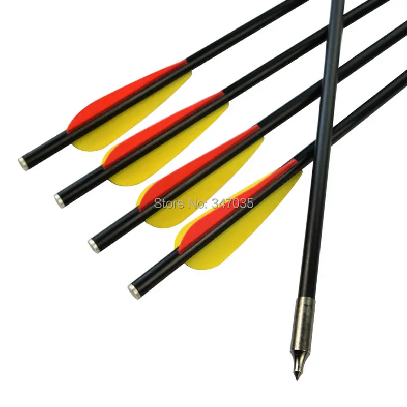 12X Fiberglass Arrows with Flat Nock Crossbow Bolts Archery Bow Hunting Outdoor 