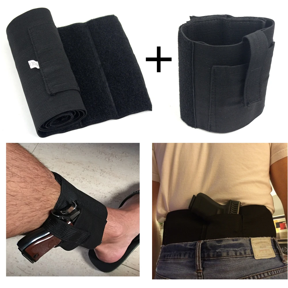 Tactical-Hangting-Adjustable-Belly-for-Band-Waist-Pistol-Gun-Holster-with-Double-Magazine-Pouches-Carry-Ankle