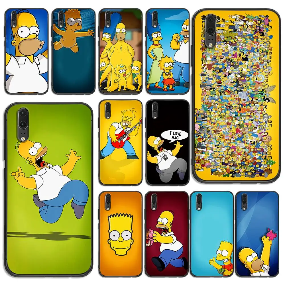 Homer J. simpsons Мягкий мобильный чехол для телефона huawei P8 P9 P10 P20 P30 Pro Милый Забавный