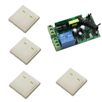 

AC85V 110V 120V 220V 250V 1 Relay RF Wireless Remote Control Switch Receiver With 4*Transmitters Safer Operation Wall Switch