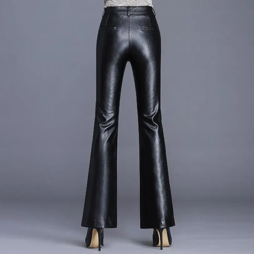 Осенние женские кожаные брюки, женские брюки с высокой талией, брюки из искусственной кожи, женские модные узкие брюки из искусственной кожи w230