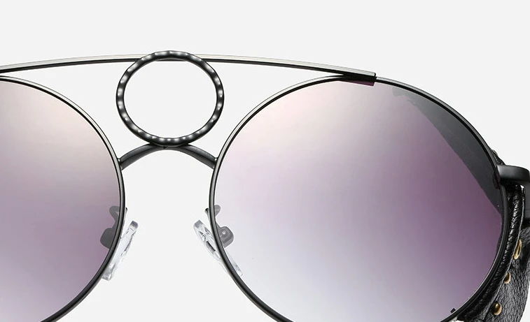 Пара панк кольцо Круглые Солнцезащитные очки для мужчин и женщин Модные Оттенки UV400 Винтажные Очки 45810