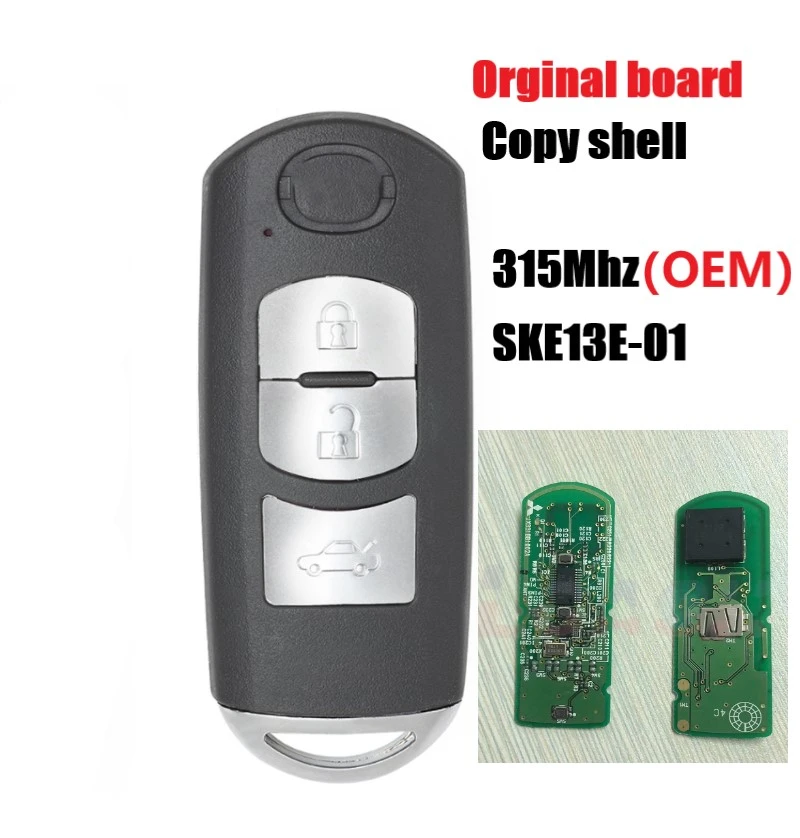 New 3 Button 315mhz With 49 Chip Smart Remote Key Fob For Mazda Cx 5 With Emergency Key Ske13d01 Car Key Aliexpress