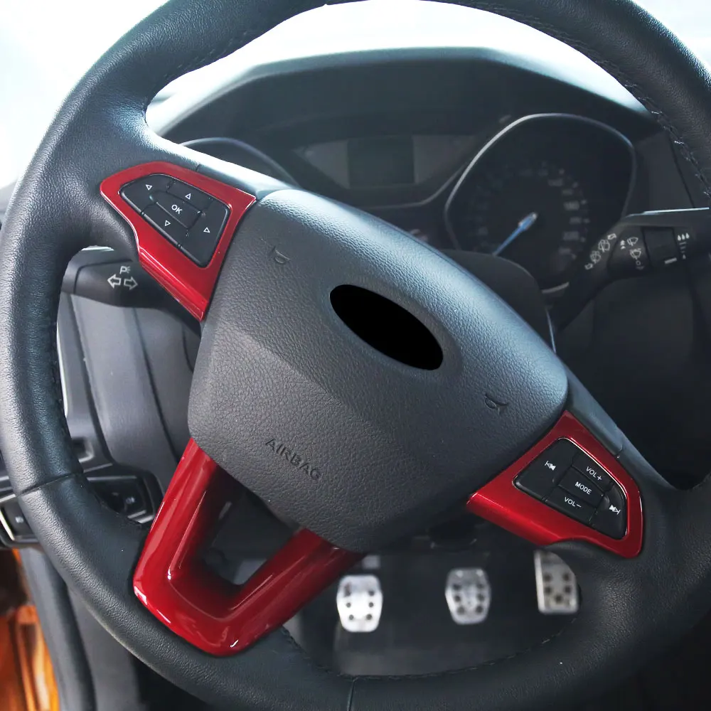 

Carmilla ABS Chrome Car Steering Wheel Decoration Trim Stickers for Ford New Focus 3 4 MK3 MK4 2015 -2017 2018 Accessories