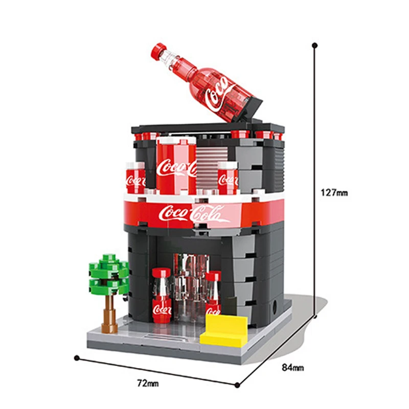 

Building Blocks City Street View Series Mini Coke Shop Small House Model Creator Gift For Boys and Girls Toy