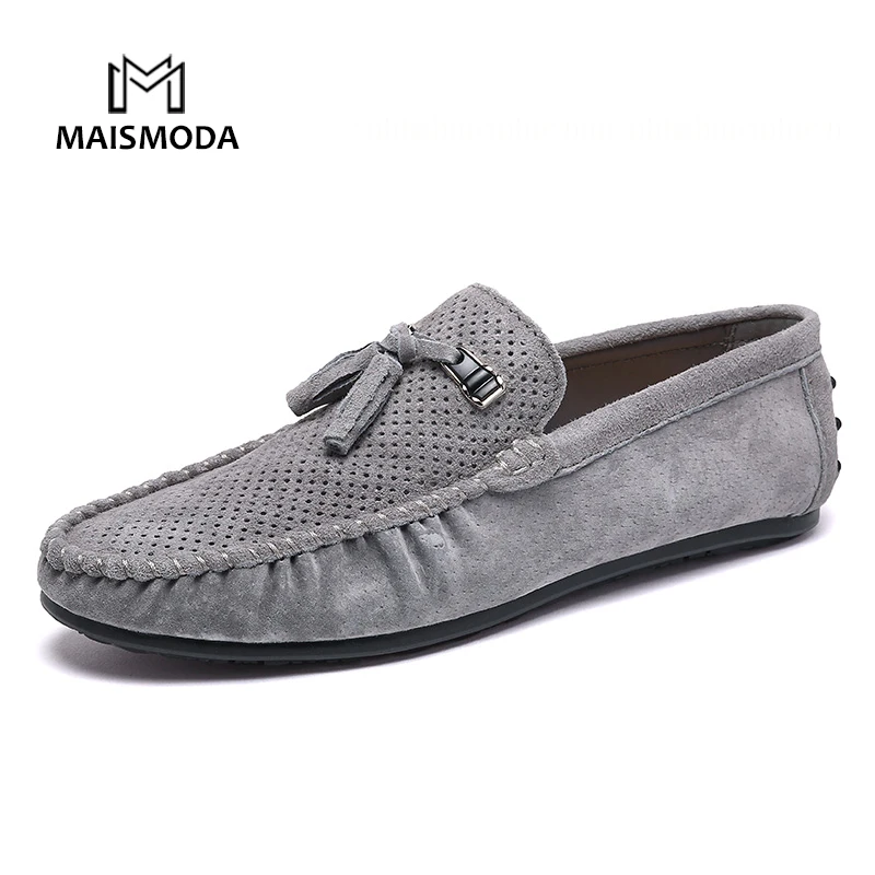 

MAISMODA Slip On Breathable Men Soft Moccasins Male Loafers Summer Peas Leather Shoes Casual Essentials Footwear Driving Shoes