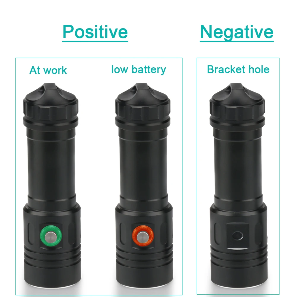 100 м подводные фонари, лампа для подводного плавания, светодиодный фонарь, перезаряжаемый аккумулятор 26650or18650, cree xm l2, водонепроницаемый, 5000 люмен