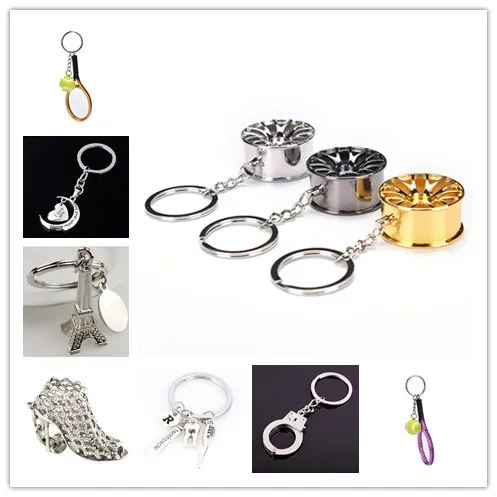 Multi Style Keys Souvenirs Key Chain Key Ring Decoration Silver Keychain For Women Men