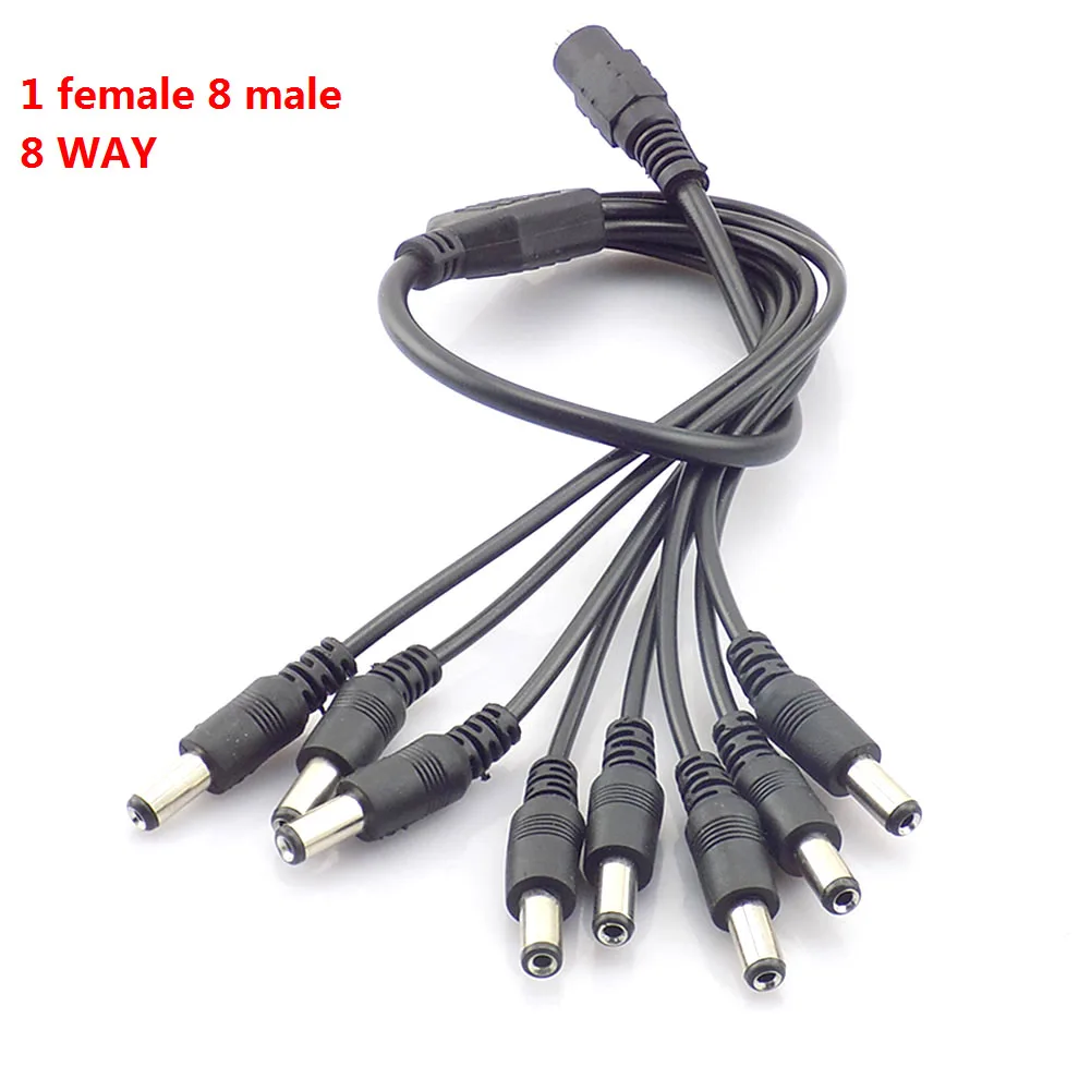 

1pc Surveillance DC Power Supply Adapter 12V 1 Female to 8 Male Splitter Cable Plug for CCTV Camera DVR NVR