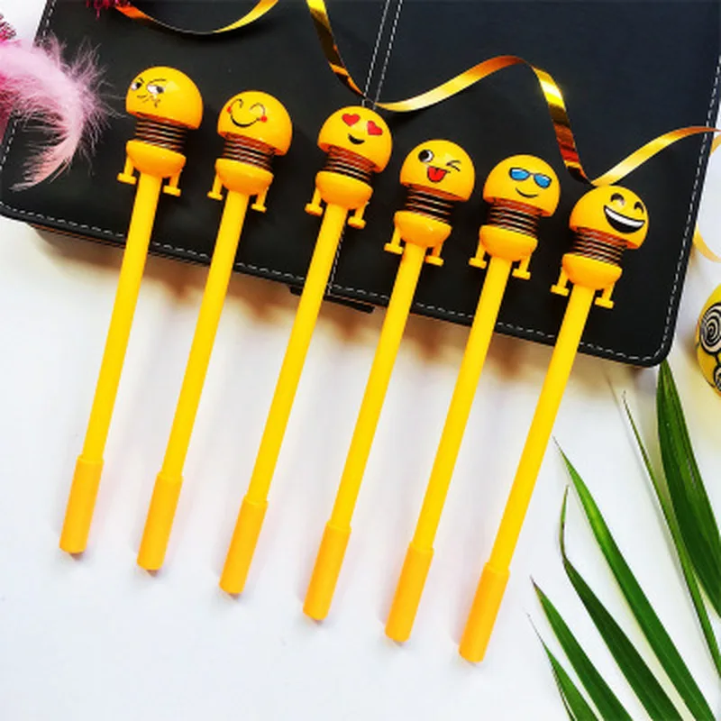 

1pcs Smiley Face Gel Pen Spring Cute Pens 0.5 Mm Novelty Stationery Kawaii Pens Student Black Writing Pen Kawaii School Supplies