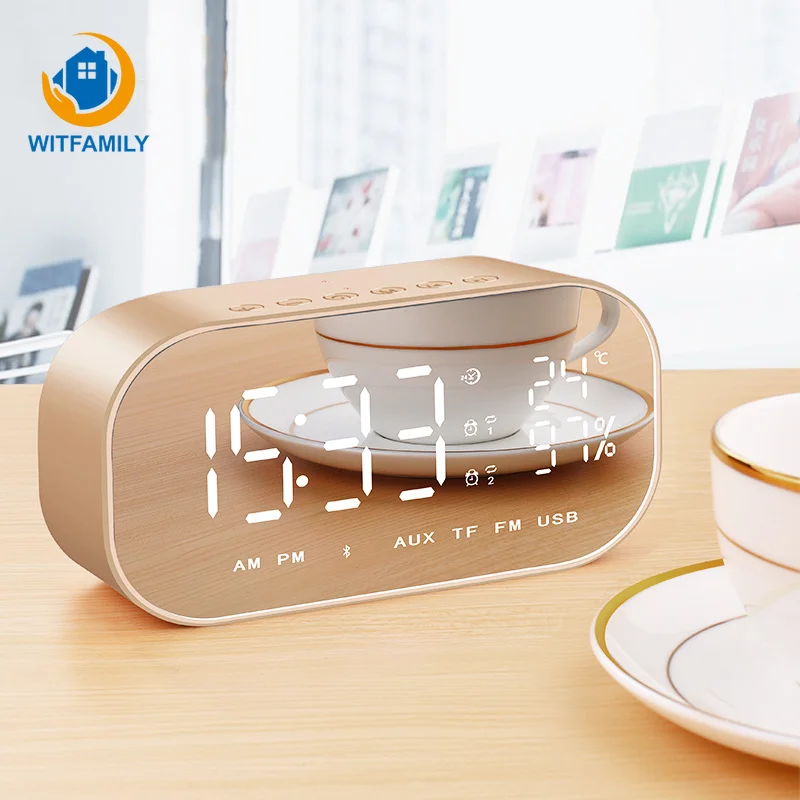 Беспроводные Часы с Bluetooth FM радио термометром будильником USB зарядкой колонками