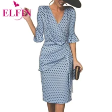 Винтажное платье в горошек с v-образным вырезом, элегантные вечерние платья, сексуальное богемное женское платье, летняя одежда, Vestidos SJ1988R