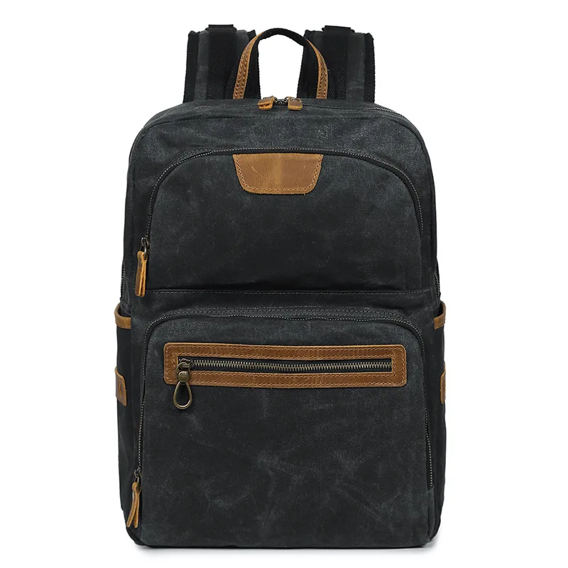 

New fashion shoulder men's retro canvas bag casual bag travel backpack imitation cloth