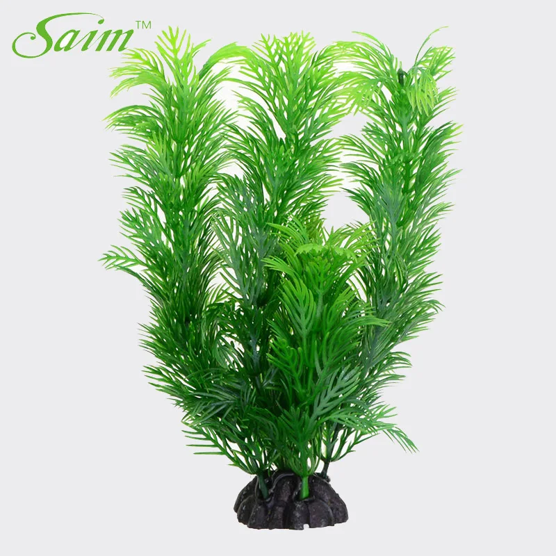 Saim Aquarium Fish Tank Artificial Plants Ornaments 12pc Green Fake