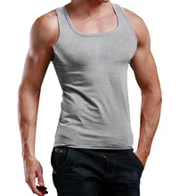 Мужская майка, приталенная рубашка с квадратным воротником, дышащий жилет, хлопковое нижнее белье с широкими плечами, без рукавов для мужчин