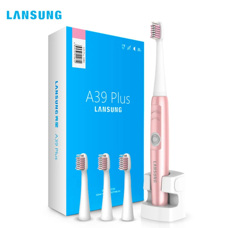 

LANSUNG Wireless Charge Ultrasonic Sonic Presented 4 Toothbrush heads Brush Sets Professional Teeth Brush Electric Toothbrush