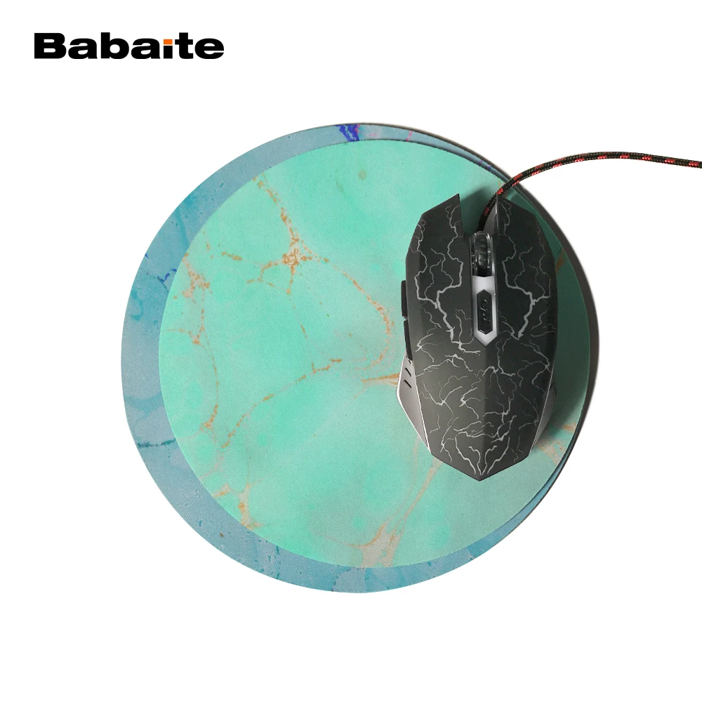 Babaite人気ミントゴールド大理石デザインラウンドマウスパッドゴムターコイズリアル大理石ペイントマウスパッドゲーミングマウスマット Mice Mat Design Mousepadsmousepad Design Aliexpress