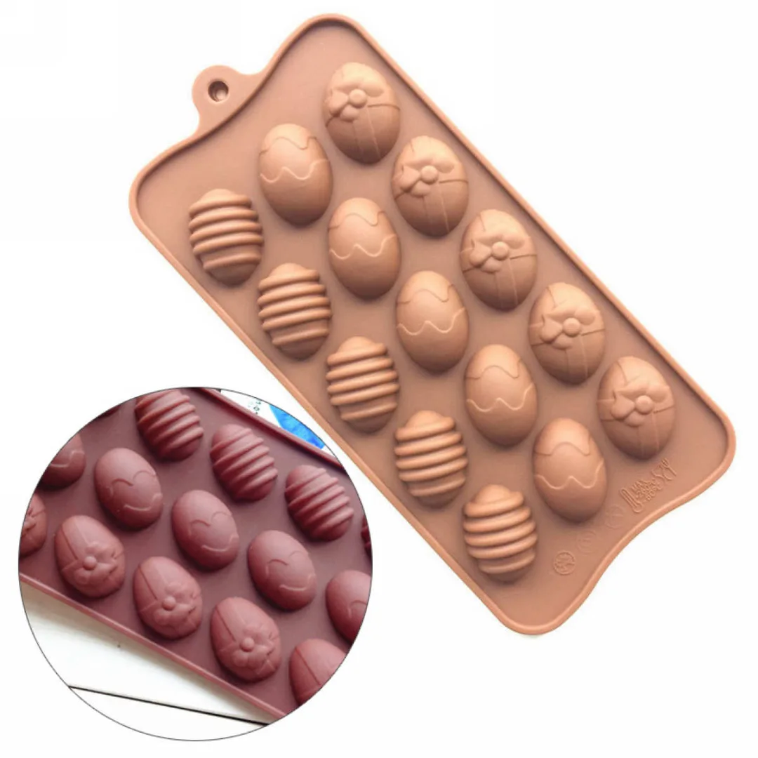 Newest Diy  Cake Mold Soap Mold Easter Egg Flexible Silicone Mould Candy Chocolate Tools