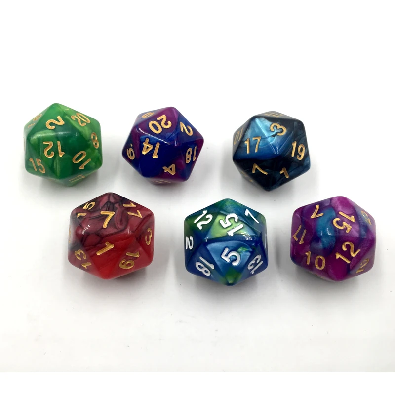 Игральные кости Rollooo двухцветные D20 RPG игральные кости насыщенные цвета D20 игральные кости для Rpg подземелья и дракон 20 лиц игры Кубики