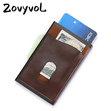 ZOVYVOL RFID блокирующий держатель для карт в металлической коробке, кошелек для карт, повседневный задний карман, автоматический Кошелек для монет, высокое качество, Прямая поставка