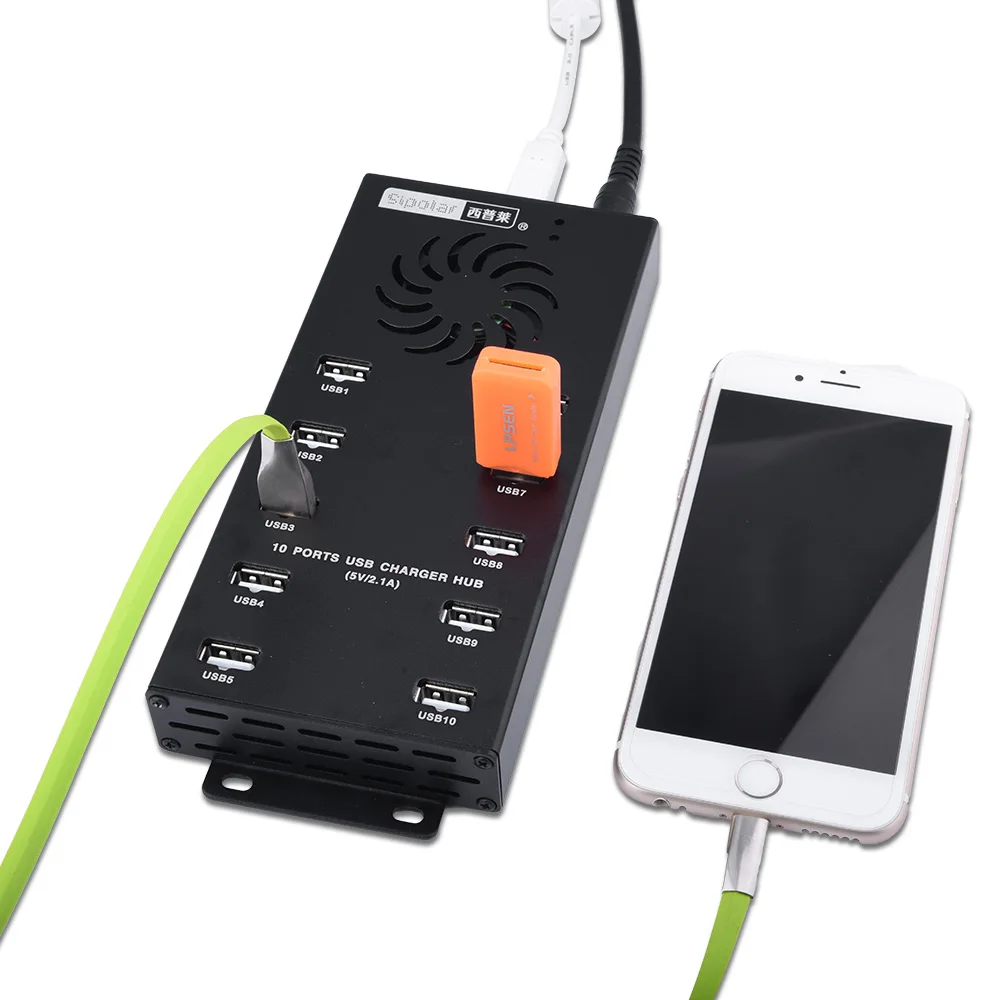 High speed 10 port usb 2.0 hub support charging any android mobile