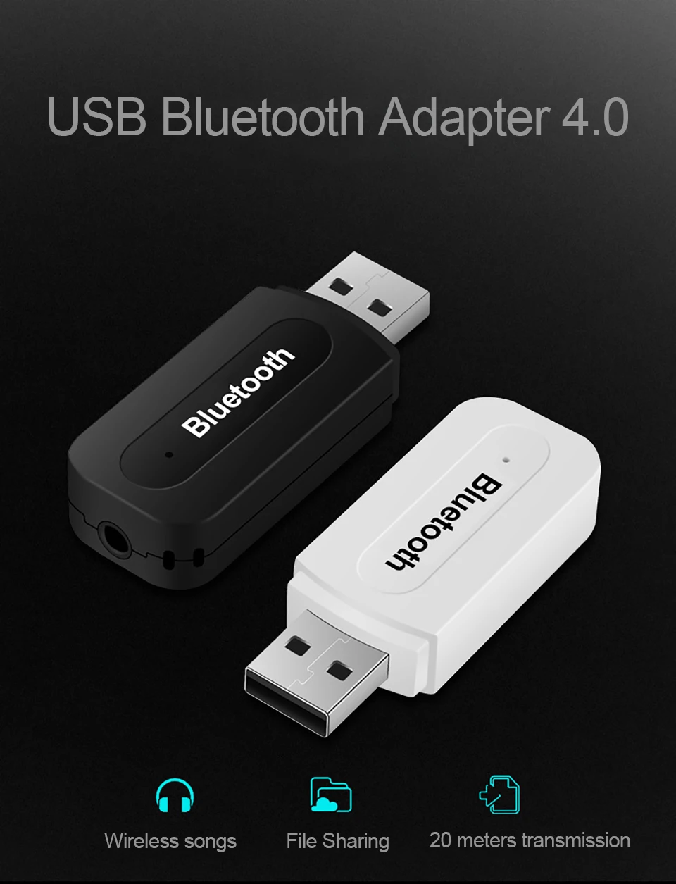 Cunymagos Wireless USB Aux Bluetooth Receiver Music Stereo Adapter AMP Dongle Audio home speaker 3.5mm Jack Bluetooth Receiver Connector (2)