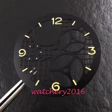 38,9 мм новейший модный трехмерный черный циферблат подходит для 6497 наручные часы