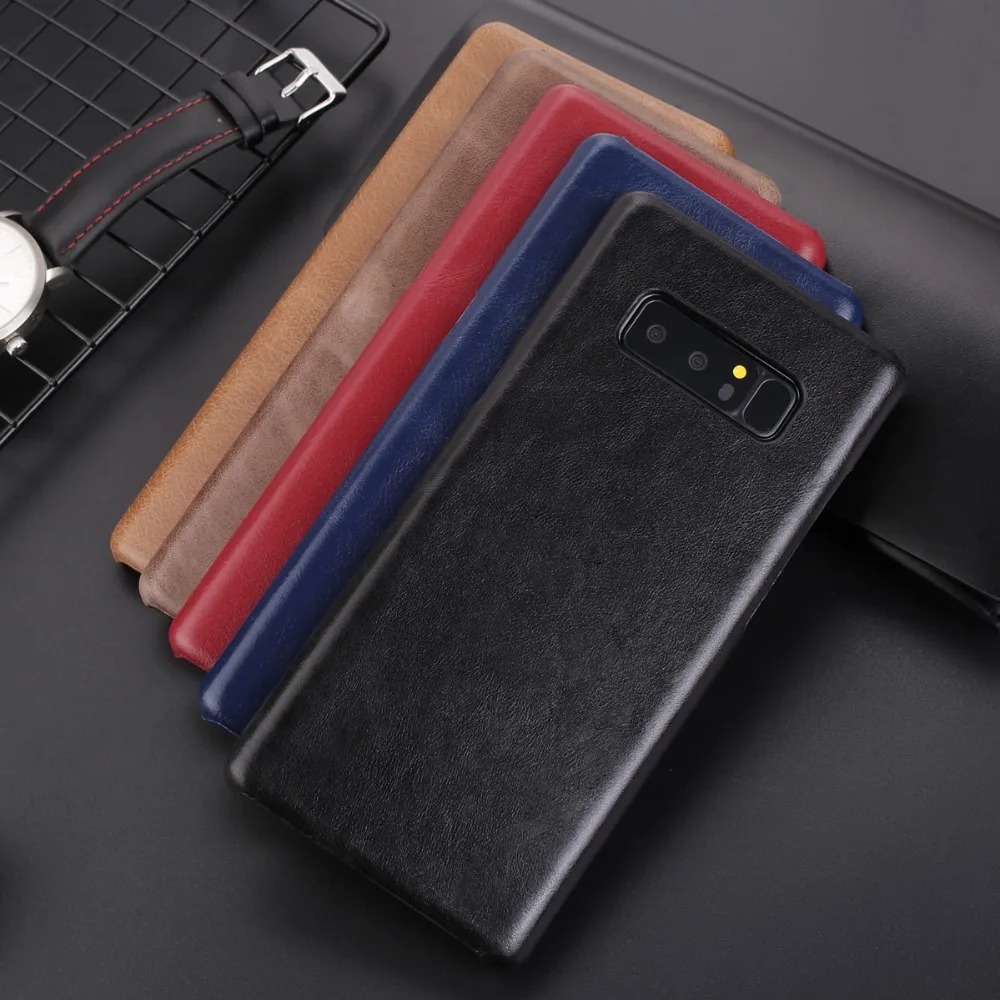 

For Fundas Samsung Note 8 Case Ultra Thin Retro Style Luxury Genuine Leather Back Phone Cases Cover for Samsung Galaxy Note 9
