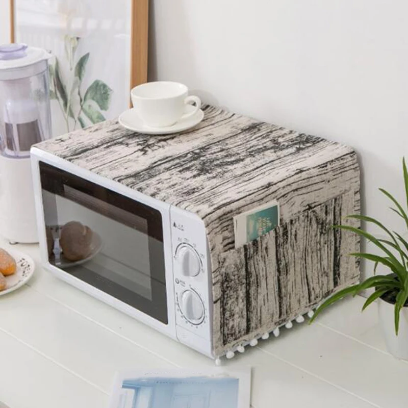 Asian Cotton Microwave Oven Cover Kitchen Oil Dust Double Pockets Accessories Supplies Home Decoration | Дом и сад