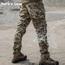 Refire gear, камуфляжные военные штаны, мужские, мульти карманы, носимые, тактические, боевые, армейские, водонепроницаемые, спецназ, брюки карго